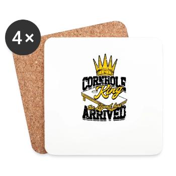 Cornhole roi la légende est arrivée - Cornhole - Dessous de verre (lot de 4) - blanc - Devant
