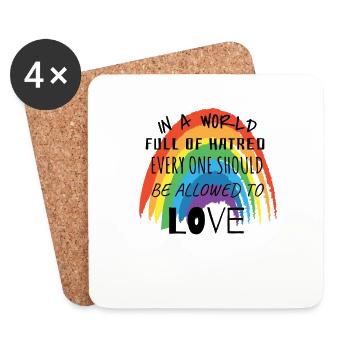 World Everyone should be allowed to love - Coasters (set of 4) - white - Front
