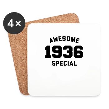Lustiger Geburtstag Awesome Special 1936 - Untersetzer (4er-Set) - Weiß - Vorne