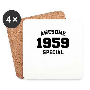 Lustiger Geburtstag Awesome Special 1959 - Untersetzer (4er-Set) - Weiß - Vorne
