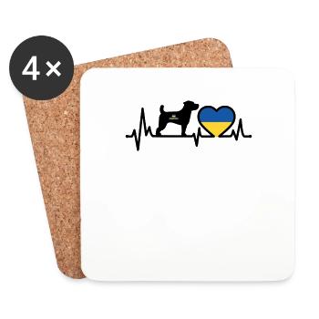 Chien ukrainien Patron Pulse Ukrainien - Dessous de verre (lot de 4) - blanc - Devant