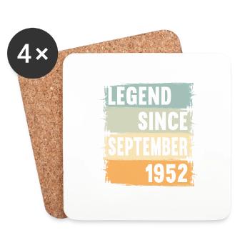 Born September 1952 70 years 70s 70th birthday - Coasters (set of 4) - white - Front