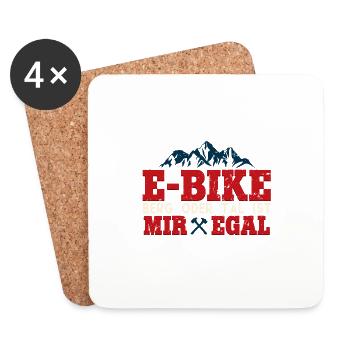 E-bike montagne ou vallée n’a pas d’importance pour moi Pedelec e-bike - Dessous de verre (lot de 4) - blanc - Devant