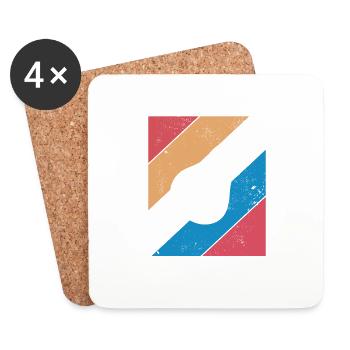 Avocado Vegan Lover Retro Veggie Diet Gift idea - Coasters (set of 4) - white - Front