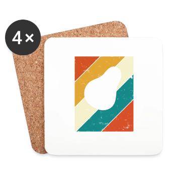 Avocado Vegan Lover Retro Veggie Diet Gift idea - Coasters (set of 4) - white - Front