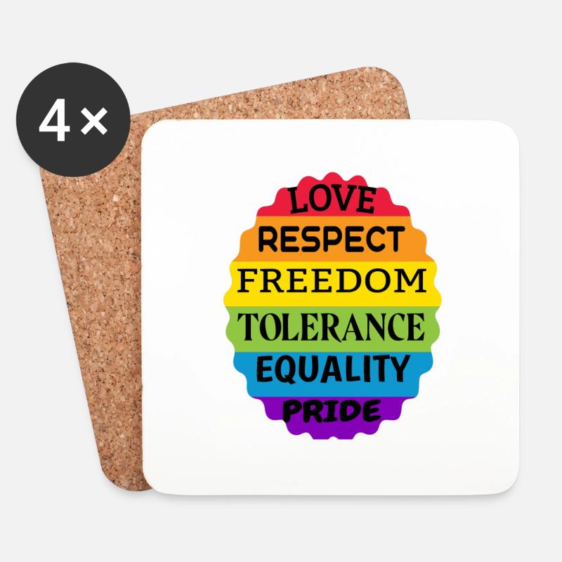 LGBTQ+ - Untersetzer (4er-Set) - Weiß
