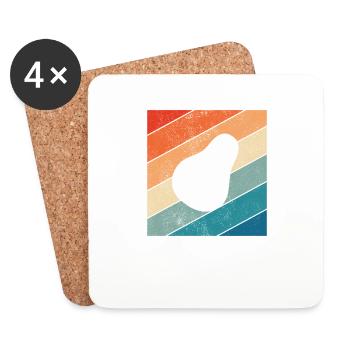 Avocado Vegan Lover Retro Veggie Diet Gift idea - Coasters (set of 4) - white - Front