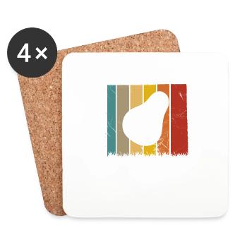 Avocado Vegan Lover Retro Veggie Diet Gift idea - Coasters (set of 4) - white - Front