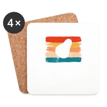 Avocado Vegan Lover Retro Veggie Diet Gift idea - Coasters (set of 4) - white - Front