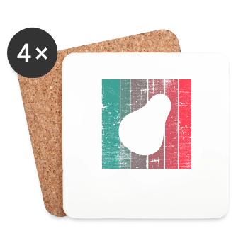 Avocado Vegan Lover Retro Veggie Diet Gift idea - Coasters (set of 4) - white - Front