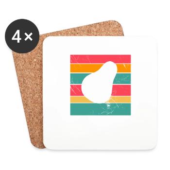 Avocado Vegan Lover Retro Veggie Diet Gift idea - Coasters (set of 4) - white - Front