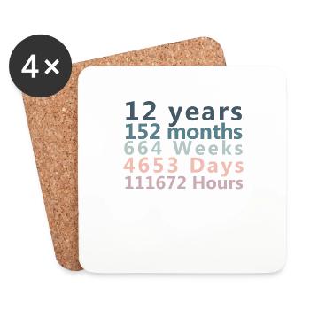 Happy 12th Birthday | 12th Birthday Gifts | Gifs - Coasters (set of 4) - white - Front
