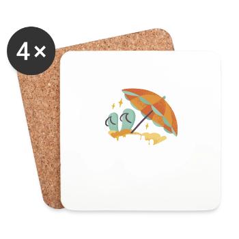 Hawaii Vacation Aloha Cadeau hawaïen d’été - Dessous de verre (lot de 4) - blanc - Devant