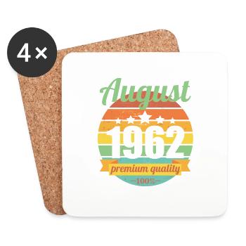Born August 1962 60 years 60s 60th birthday - Coasters (set of 4) - white - Front