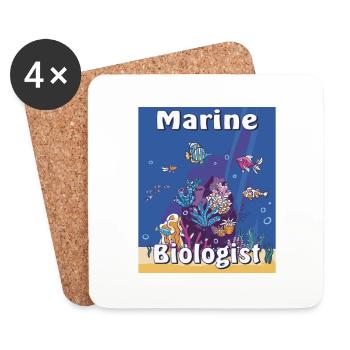 MARINE BIOLOGIST - Coasters (set of 4) - white - Front