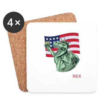 Amerisaurus Rex Patriotische Jungen Dinosaurier - Untersetzer (4er-Set) - Weiß - Vorne