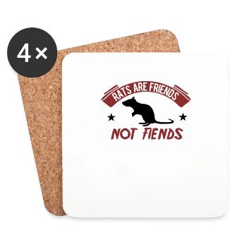 Rats Are Friends Rodent Fiends Rat Owner - Coasters (set of 4) - white - Front