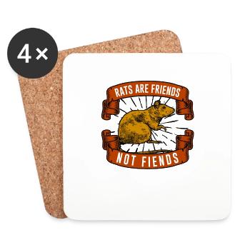 Rats Are Friends Rodent Fiends Rat Owner - Coasters (set of 4) - white - Front