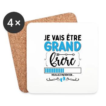Big Bro Cadeau Futur Grand-frère Annonce Grossesse - Dessous de verre (lot de 4) - blanc - Devant