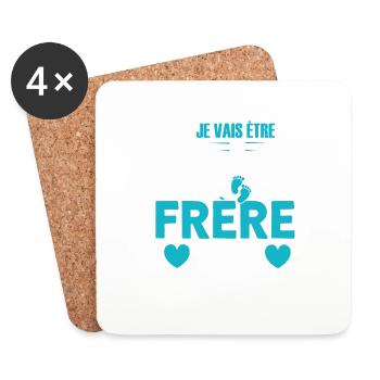 Grand-frère 2024 Idée Cadeau De Grossesse Big Bro - Dessous de verre (lot de 4) - blanc - Devant