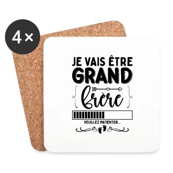 Big Bro Cadeau Futur Grand-frère Annonce Grossesse - Dessous de verre (lot de 4) - blanc - Devant