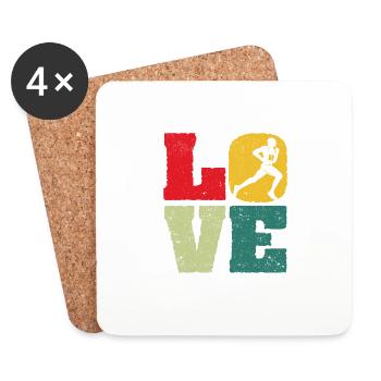 I love running lovers running lovers runners - Coasters (set of 4) - white - Front