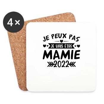 Mamie 2022 Cadeau Enceinte Maman Anniversaire Cool - Dessous de verre (lot de 4) - blanc - Devant