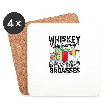 Whisky mercredi comme taco mardi mais pour - Dessous de verre (lot de 4) - blanc - Devant