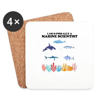 Official Marine Scientist Marine Biologist - Coasters (set of 4) - white - Front