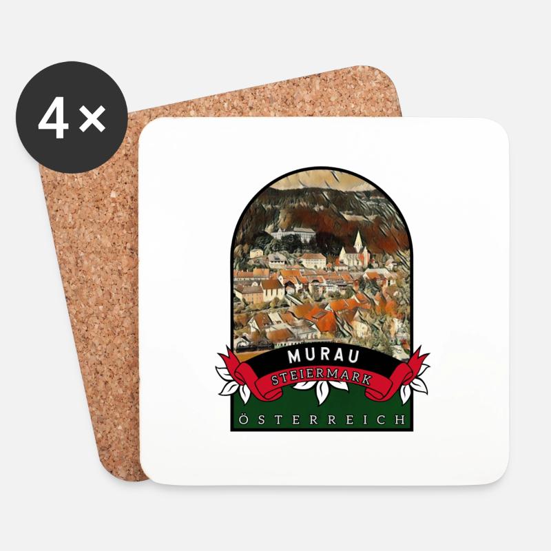 Murau Steiermark Österreich Souvenir - Untersetzer (4er-Set) - Weiß