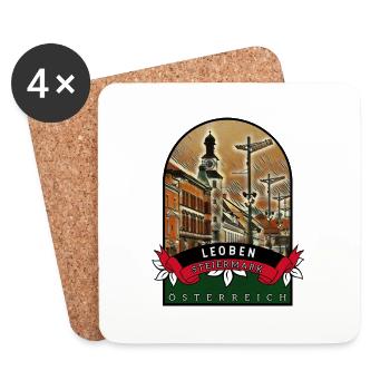 Leoben Steiermark Österreich Souvenir - Untersetzer (4er-Set) - Weiß - Vorne