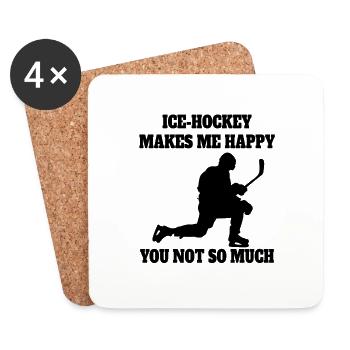 Eishockey Eishockeyteam Geschenk Wintersport - Untersetzer (4er-Set) - Weiß - Vorne