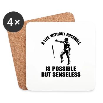 Baseball Baseballliebhaber Geschenk Baseballspiel - Untersetzer (4er-Set) - Weiß - Vorne