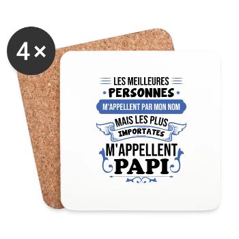 Importantes personnes m'appellent papi - Dessous de verre (lot de 4) - blanc - Devant