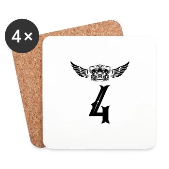 4 Number crown - Coasters (set of 4) - white - Front