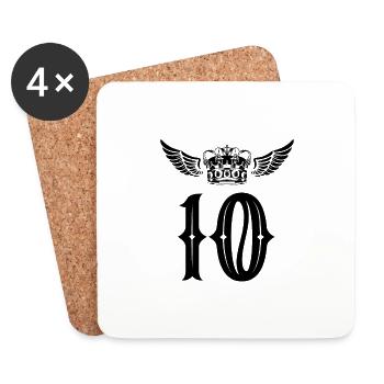 10 number crown - Coasters (set of 4) - white - Front
