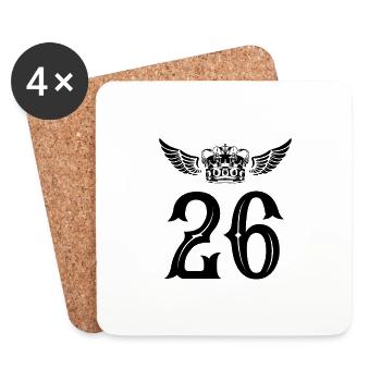 26 Zahl Krone - Untersetzer (4er-Set) - Weiß - Vorne
