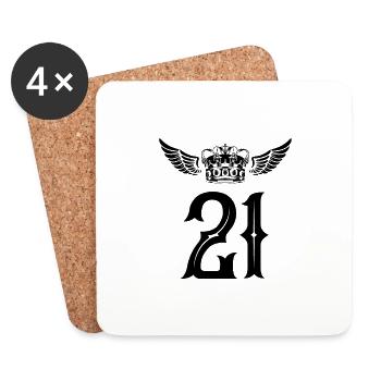 21 Number crown - Coasters (set of 4) - white - Front