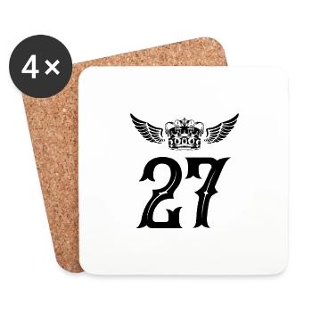 27 Zahl Krone - Untersetzer (4er-Set) - Weiß - Vorne