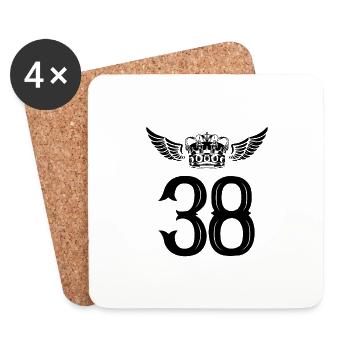 38 Couronne numérique - Dessous de verre (lot de 4) - blanc - Devant