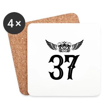 37 Number crown - Coasters (set of 4) - white - Front