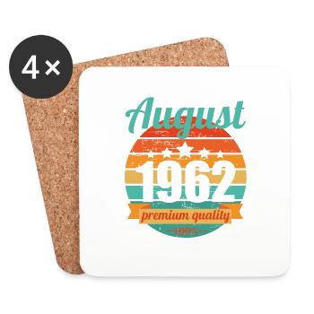 Born August 1962 60 years 60s 60th birthday - Coasters (set of 4) - white - Front