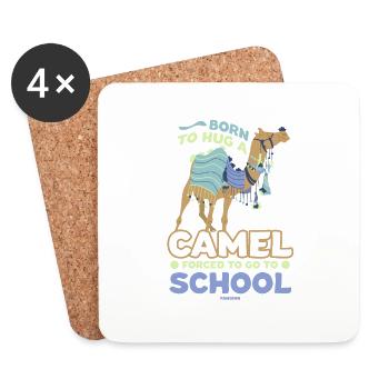 Born To Hug A Camel Forced To Go To School - Untersetzer (4er-Set) - Weiß - Vorne