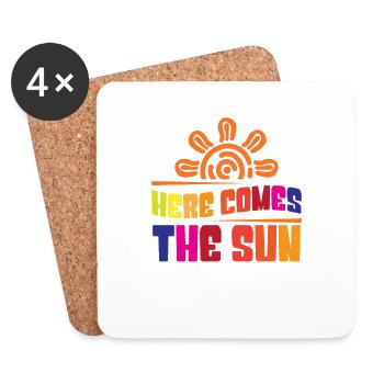 Voici le soleil - Dessous de verre (lot de 4) - blanc - Devant