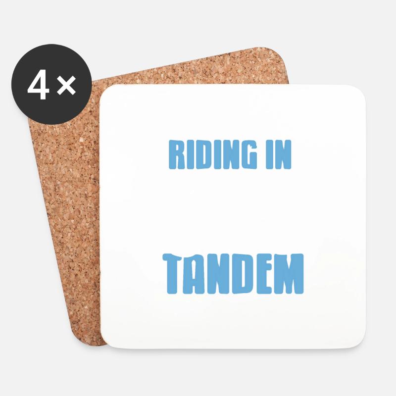 Riding In Tandem Awesome Cycling T-Shirt Present - Untersetzer (4er-Set) - Weiß