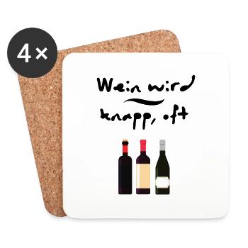witziges Wein wird knapp trinken Design - Untersetzer (4er-Set) - Weiß - Vorne