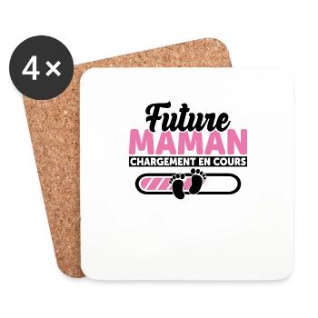 Future Maman Idée Cadeau Enceinte Amour Cool - Dessous de verre (lot de 4) - blanc - Devant