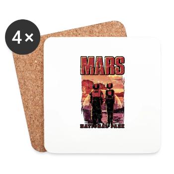 Parc national de Mars - Cosmologie Science Fiction - Dessous de verre (lot de 4) - blanc - Devant