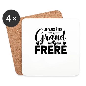 Grand Frère Idée Cadeau Big Bro Amour Grossesse - Dessous de verre (lot de 4) - blanc - Devant