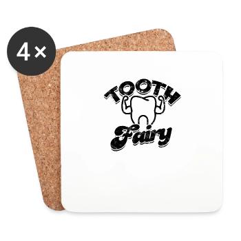 Dentiste dentaire Tooth Fairy - Dentaires - Dessous de verre (lot de 4) - blanc - Devant